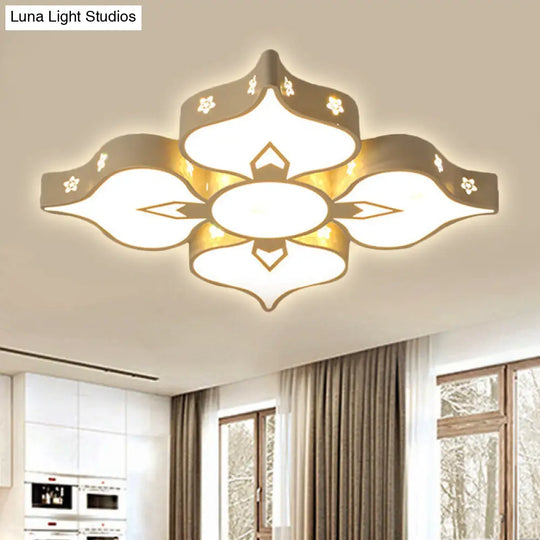 Led Flush Mount Light: White Blossom Ceiling Lamp For Living Room And Kids Spaces 4 /