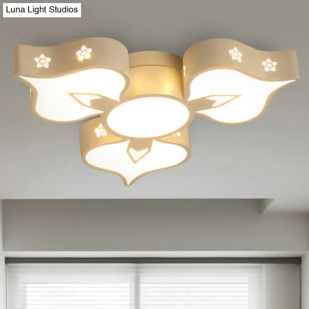 Led Flush Mount Light: White Blossom Ceiling Lamp For Living Room And Kids Spaces 3 /