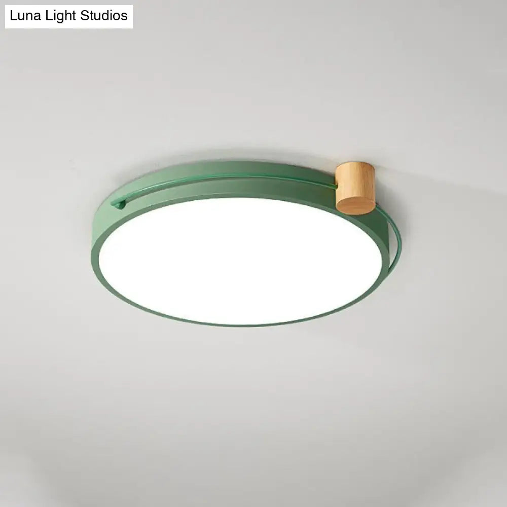 Led Flush Mount Lighting Fixture In Warm/White Light For Living Room Ceiling - Grey/White/Green