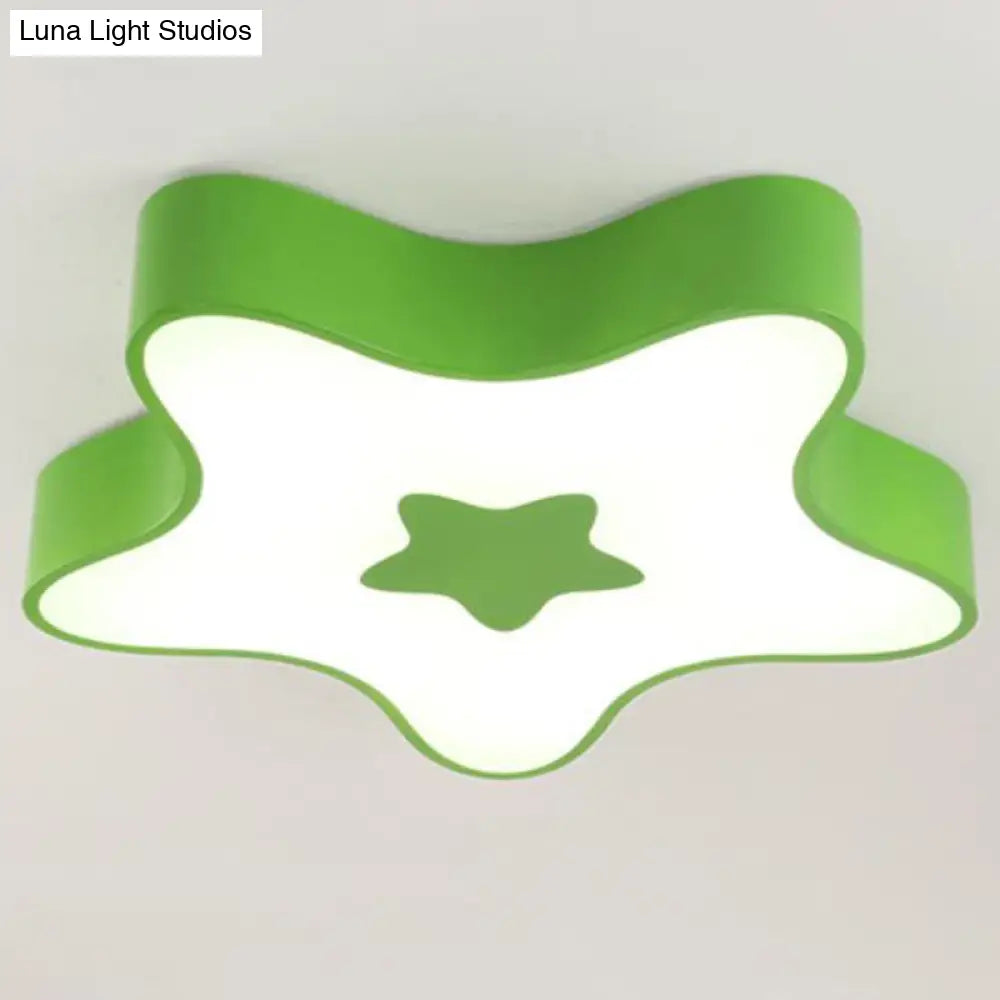 Led Flush Mount Nursery Light - Star Shade Acrylic Kids Style Fixture