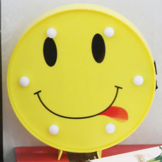 Led Funny Emoji Expression Wall Light - Modern Yellow Nightstand Lamp / A