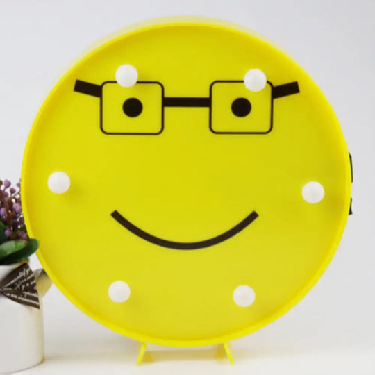 Led Funny Emoji Expression Wall Light - Modern Yellow Nightstand Lamp / F