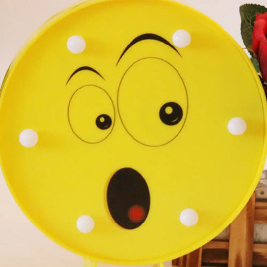 Led Funny Emoji Expression Wall Light - Modern Yellow Nightstand Lamp / G