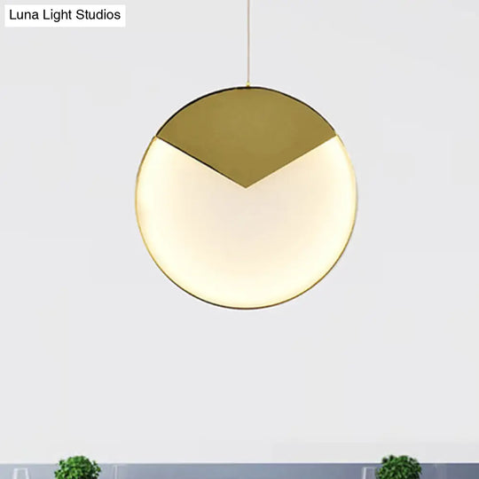 Post Modern Gold Milk Glass Pendant Ceiling Lamp For Living Room With Led Lights And Multiple Arc