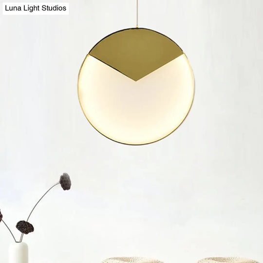 Post Modern Gold Milk Glass Pendant Ceiling Lamp For Living Room With Led Lights And Multiple Arc