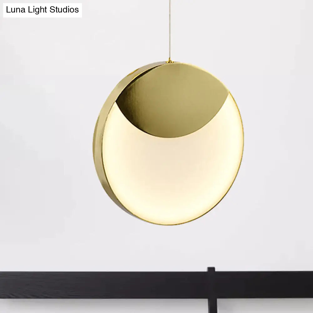 Post Modern Gold Milk Glass Pendant Ceiling Lamp For Living Room With Led Lights And Multiple Arc