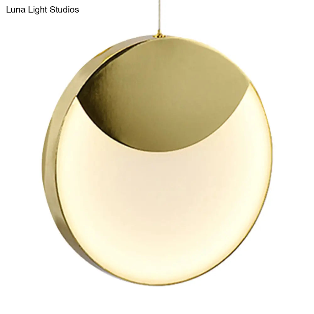 Led Gold Milk Glass Pendant Ceiling Lamp For Modern Living Room’