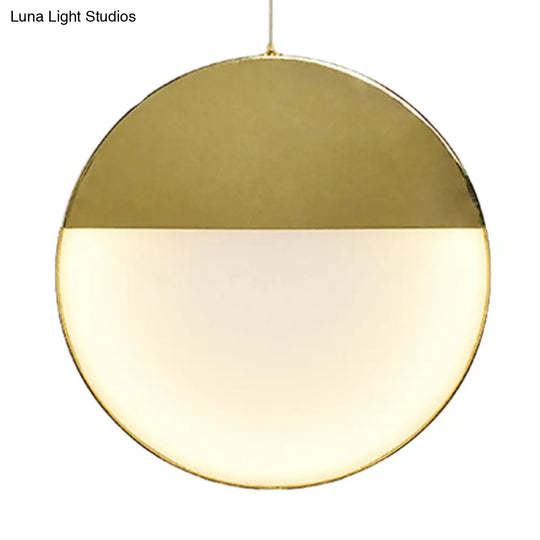 Led Gold Milk Glass Pendant Ceiling Lamp For Modern Living Room’