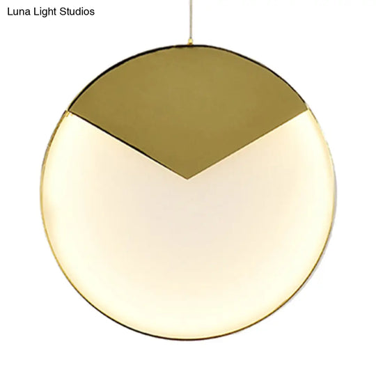 Led Gold Milk Glass Pendant Ceiling Lamp For Modern Living Room’