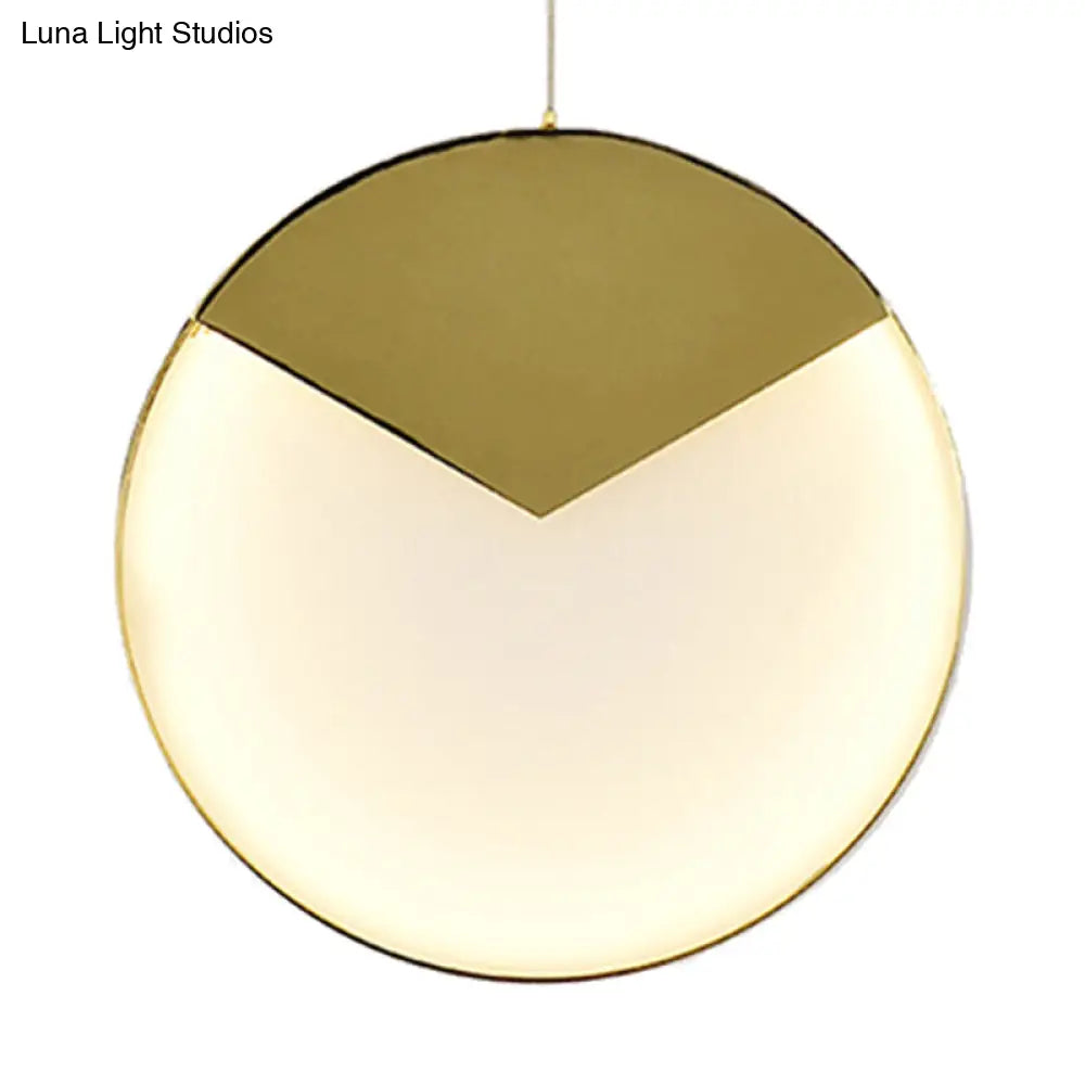 Post Modern Gold Milk Glass Pendant Ceiling Lamp For Living Room With Led Lights And Multiple Arc