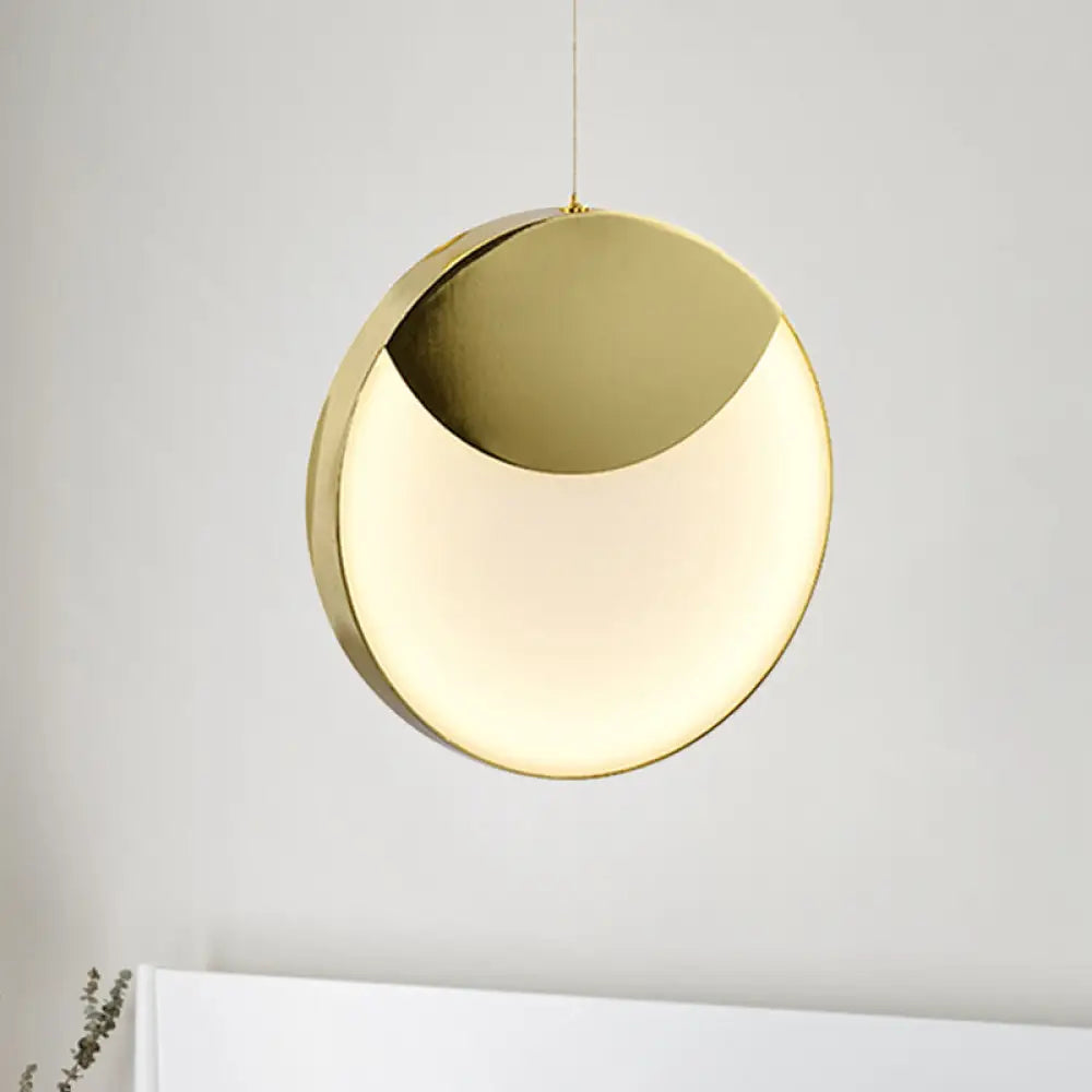 Led Gold Milk Glass Pendant Ceiling Lamp For Modern Living Room’ / Circular Arc