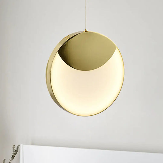 Led Gold Milk Glass Pendant Ceiling Lamp For Modern Living Room’ / Circular Arc