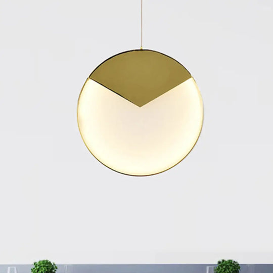 Led Gold Milk Glass Pendant Ceiling Lamp For Modern Living Room’ / Triangle