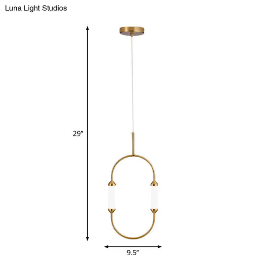 Led Gold Pendant Light With Acrylic Shade – Sleek Metal Hanging Fixture