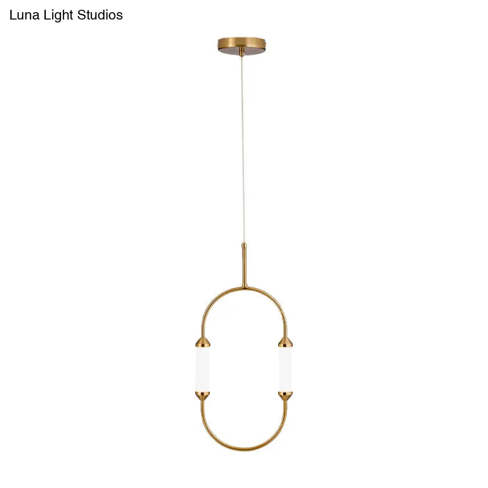 Modern Gold Led Pendant Light With Tube Acrylic Shade - Stylish Hanging Lighting Fixture