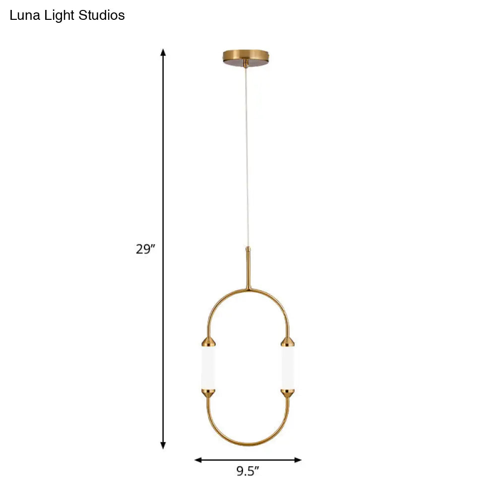 Modern Gold Led Pendant Light With Tube Acrylic Shade - Stylish Hanging Lighting Fixture