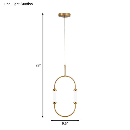Modern Gold Led Pendant Light With Tube Acrylic Shade - Stylish Hanging Lighting Fixture