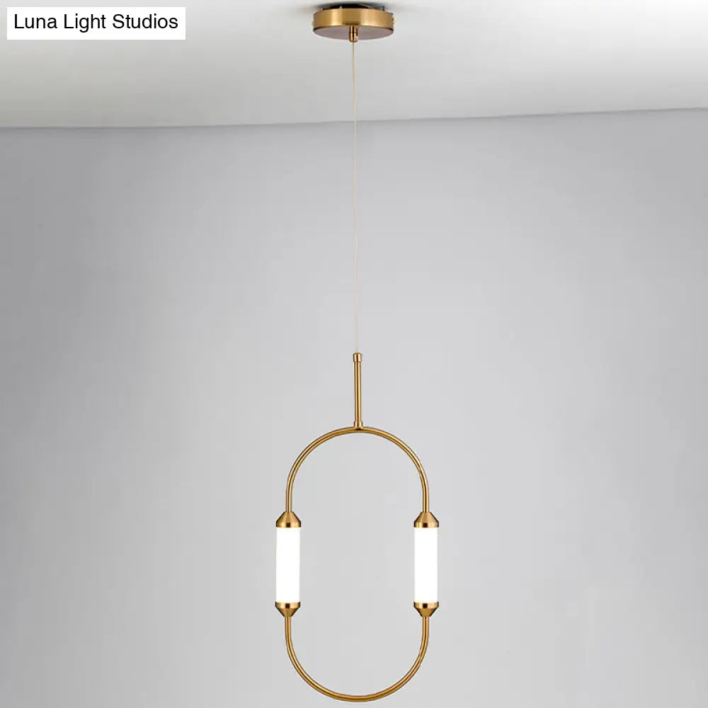 Led Gold Pendant Light With Acrylic Shade – Sleek Metal Hanging Fixture