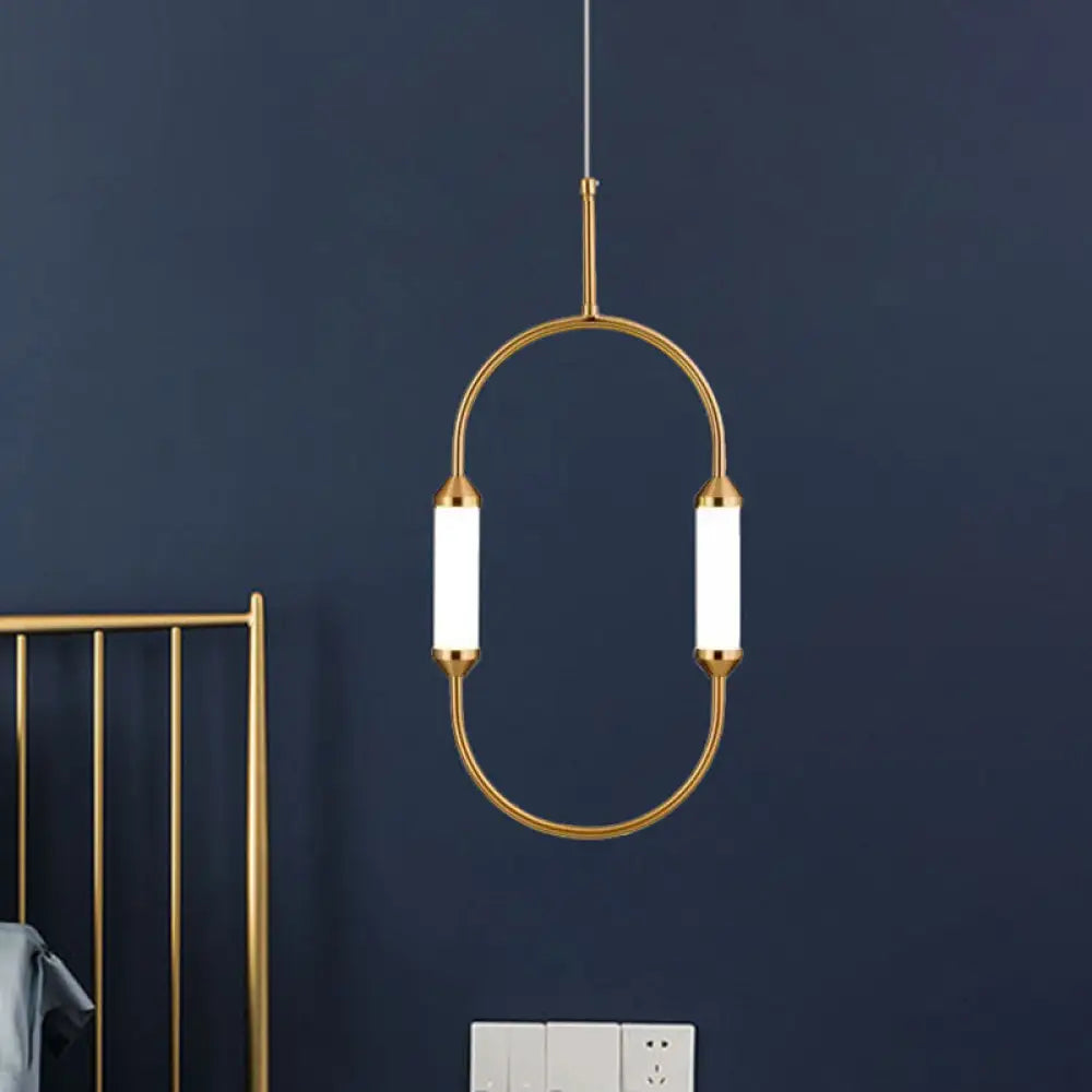 Led Gold Pendant Light With Acrylic Shade – Sleek Metal Hanging Fixture