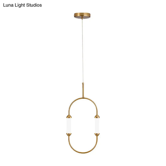 Led Gold Pendant Light With Acrylic Shade – Sleek Metal Hanging Fixture