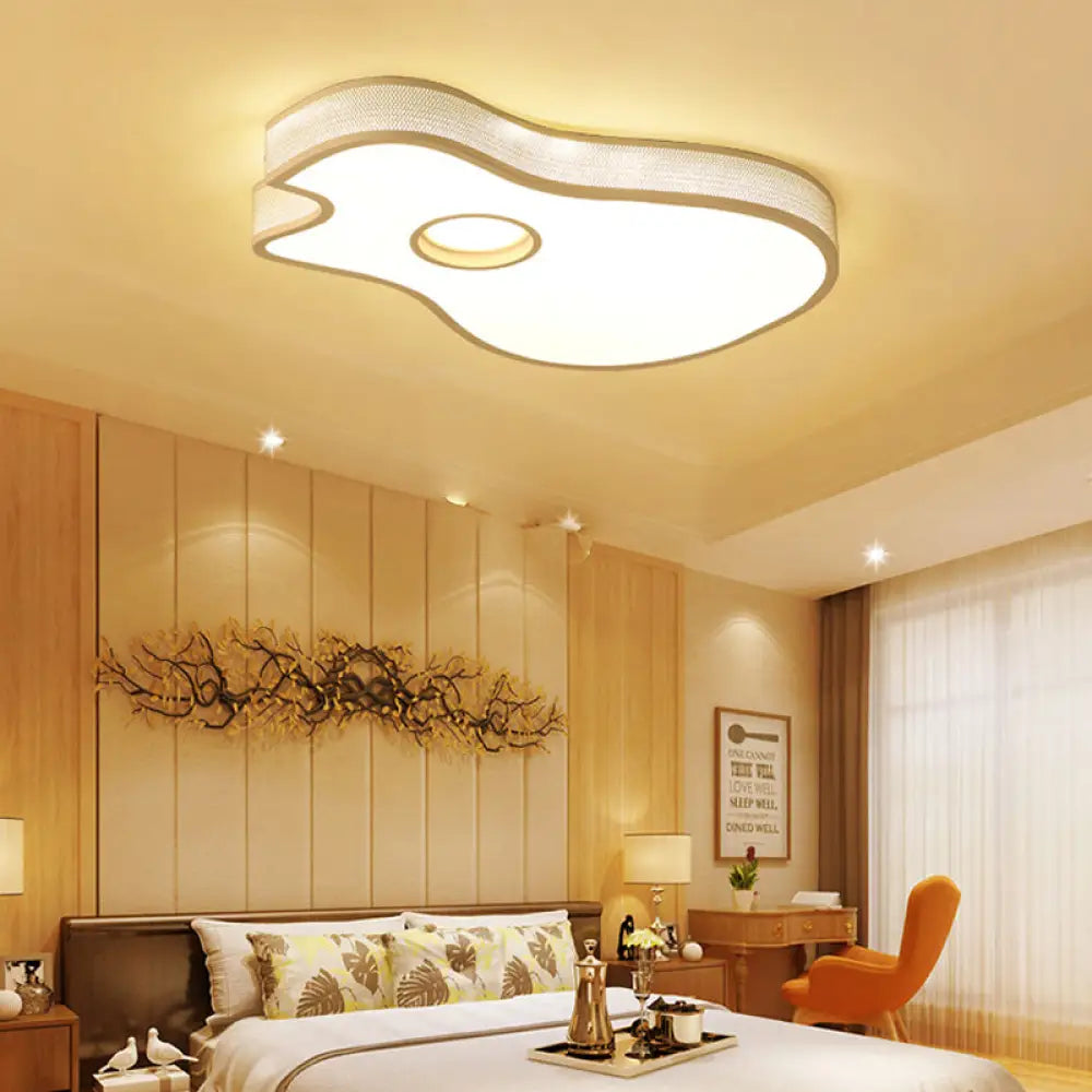 Led Guitar - Shaped Ceiling Light For Kids’ Rooms White / 18’ Warm