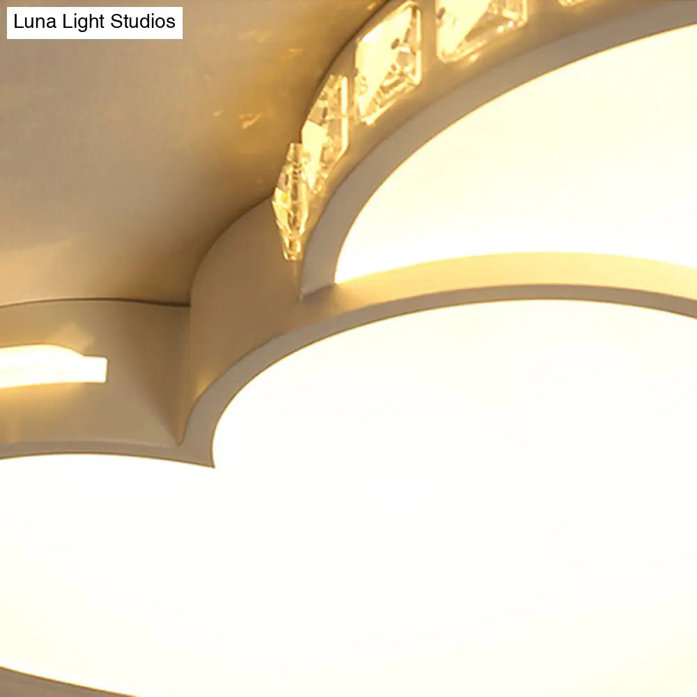 Led Heart Flush Mount Ceiling Light - 20.5’/24.5’ Simple White Acrylic Warm/White/3 Color Ideal