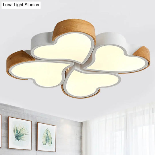 Led Heart Shape Ceiling Lights In White For Kids’ Bedrooms Acrylic Material