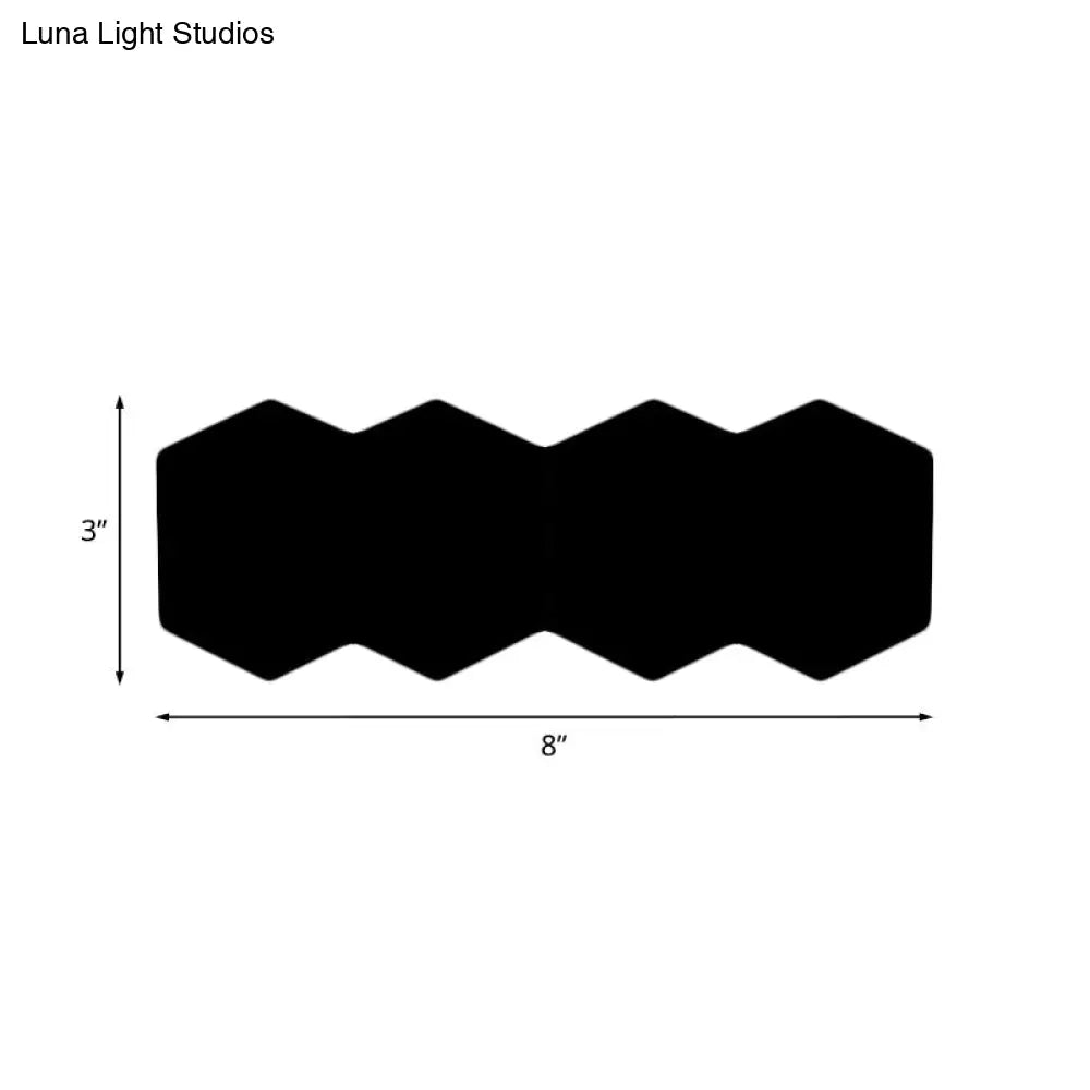 Led Hexagon Wall Mount Light With Rgb Colored Aluminum Shade - Modern 2/3/4-Light Flush