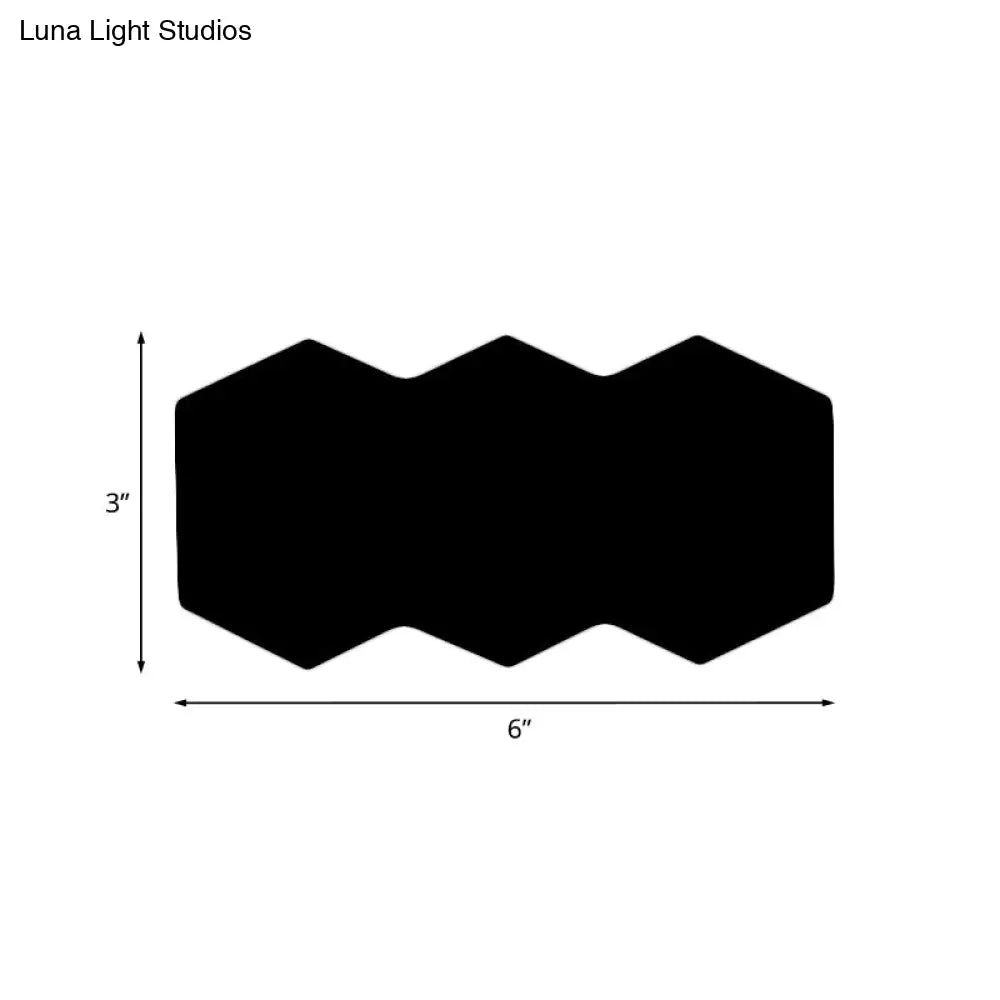 Led Hexagon Wall Mount Light With Rgb Colored Aluminum Shade - Modern 2/3/4-Light Flush