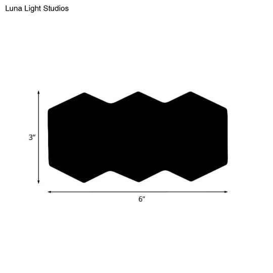 Led Hexagon Wall Mount Light With Rgb Colored Aluminum Shade - Modern 2/3/4-Light Flush