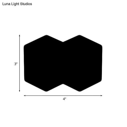 Led Hexagon Wall Mount Light With Rgb Colored Aluminum Shade - Modern 2/3/4-Light Flush