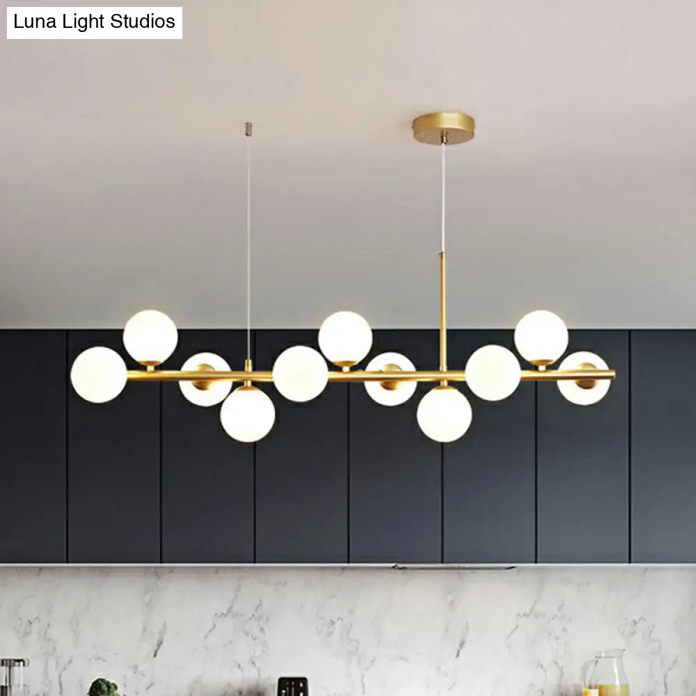 Led Island Pendant Light: Postmodern Glass Bubble Lamp For Dining Room