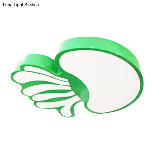 Led Jellyfish Flush Mount Lamp: Green Nursery Ceiling Lighting