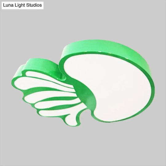 Led Jellyfish Flush Mount Lamp: Green Nursery Ceiling Lighting