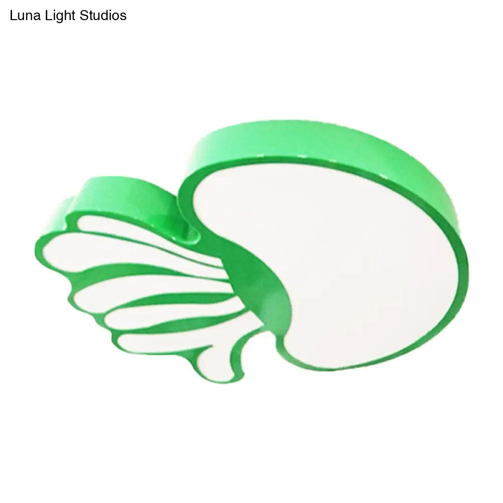 Led Jellyfish Flush Mount Lamp: Green Nursery Ceiling Lighting