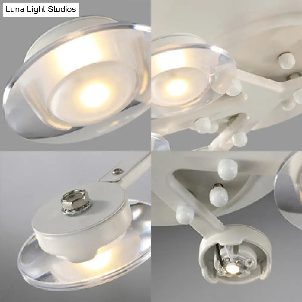 Led Kitchen Flushmount Light With Round Acrylic Shade In Warm/White - 7/9/10 Lights White Flush