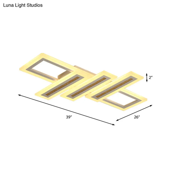 Led Linear Ceiling Lighting - Metal White Flush Mount Light Diffuser Included Multiple Sizes