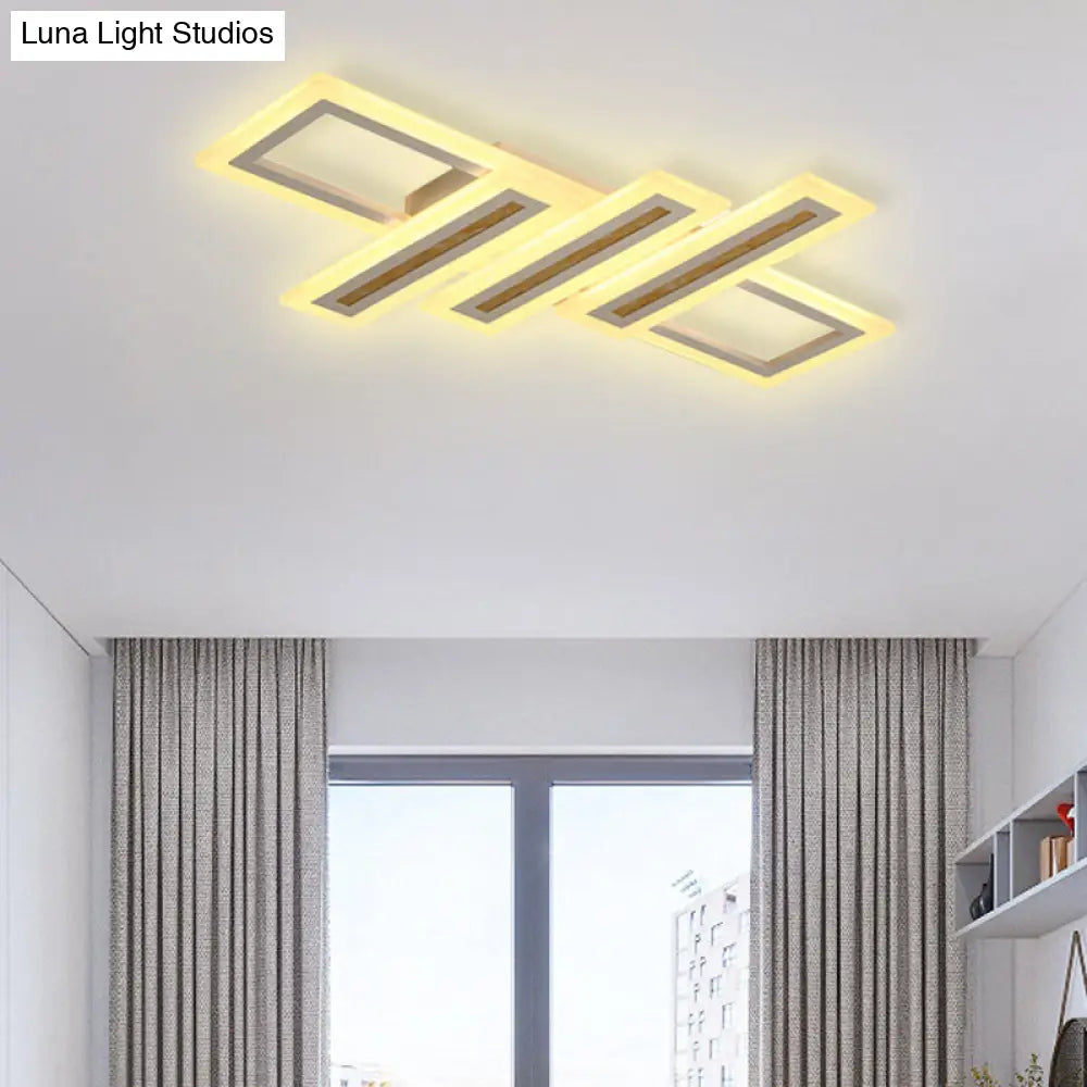 Led Linear Ceiling Lighting - Metal White Flush Mount Light Diffuser Included Multiple Sizes