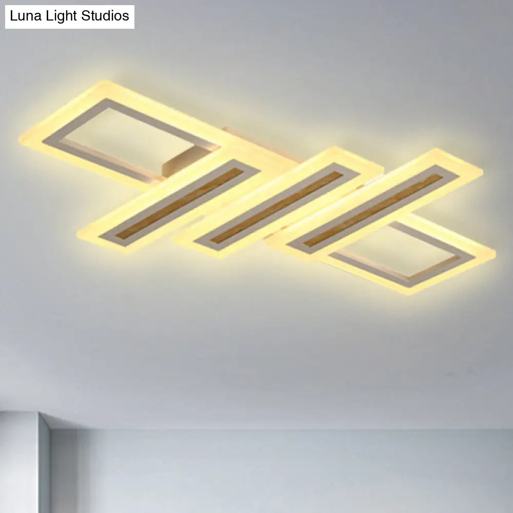 Led Linear Ceiling Lighting - Metal White Flush Mount Light Diffuser Included Multiple Sizes