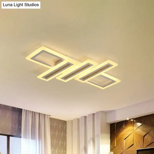 Led Linear Ceiling Lighting - Metal White Flush Mount Light Diffuser Included Multiple Sizes