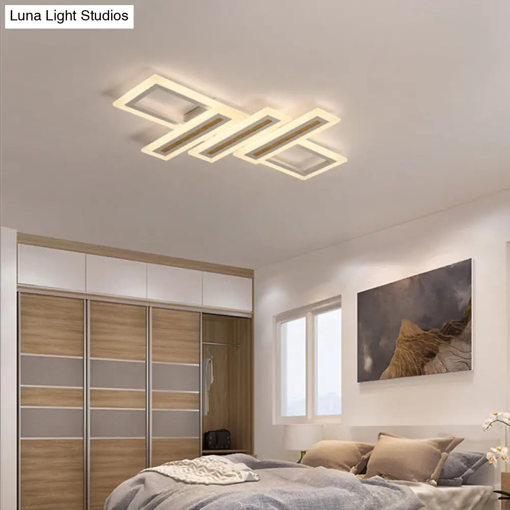 Led Linear Ceiling Lighting - Metal White Flush Mount Light Diffuser Included Multiple Sizes