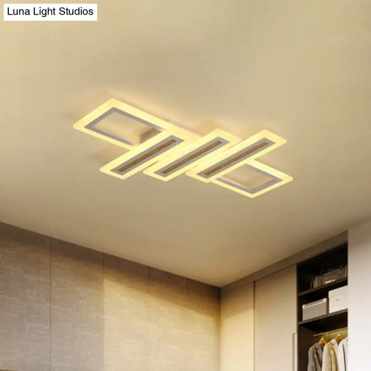 Led Linear Ceiling Lighting - Metal White Flush Mount Light Diffuser Included Multiple Sizes