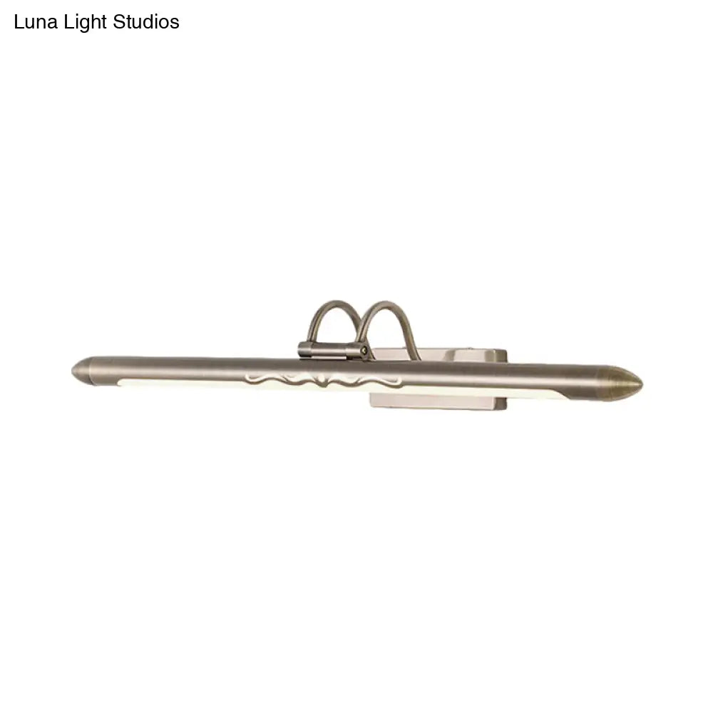 Led Linear Vanity Sconce In Classic Bronze/Brass Wall Mounted Lamp White/Warm Lighting Sizes: