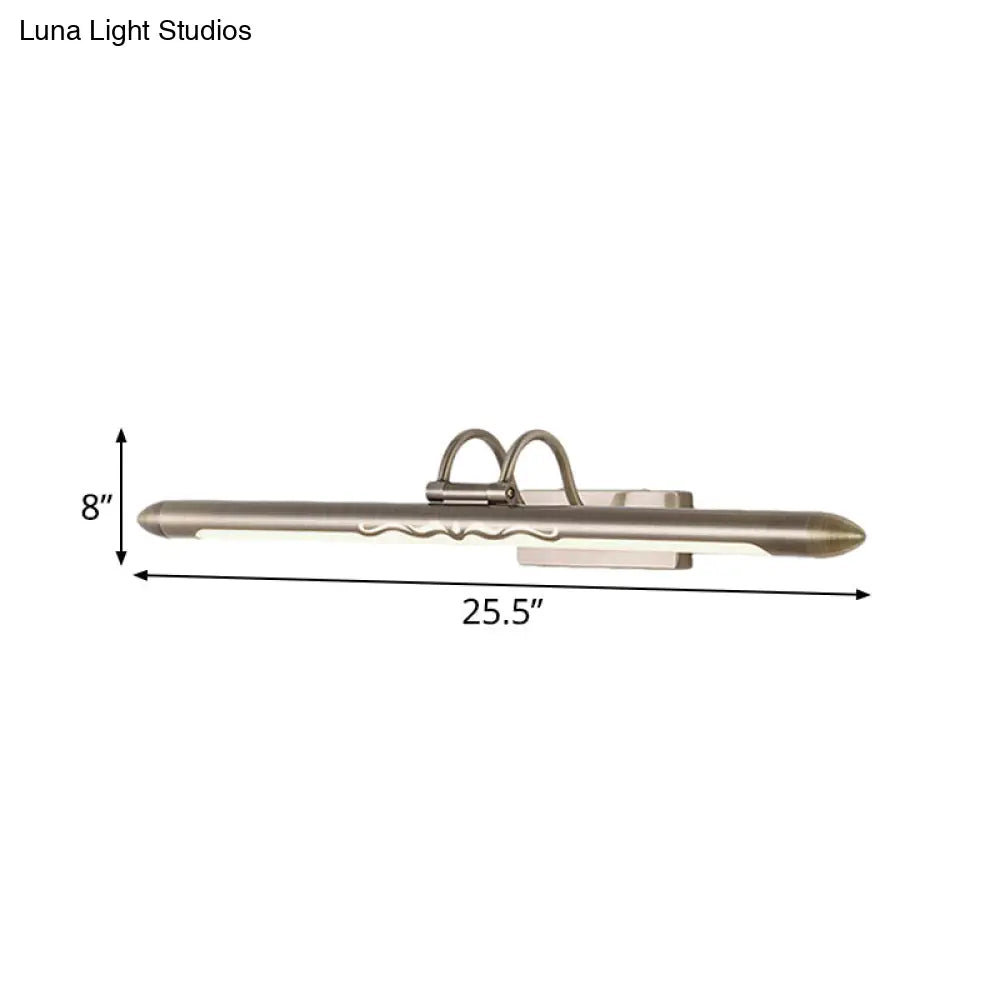 Led Linear Vanity Sconce In Classic Bronze/Brass Wall Mounted Lamp White/Warm Lighting Sizes: