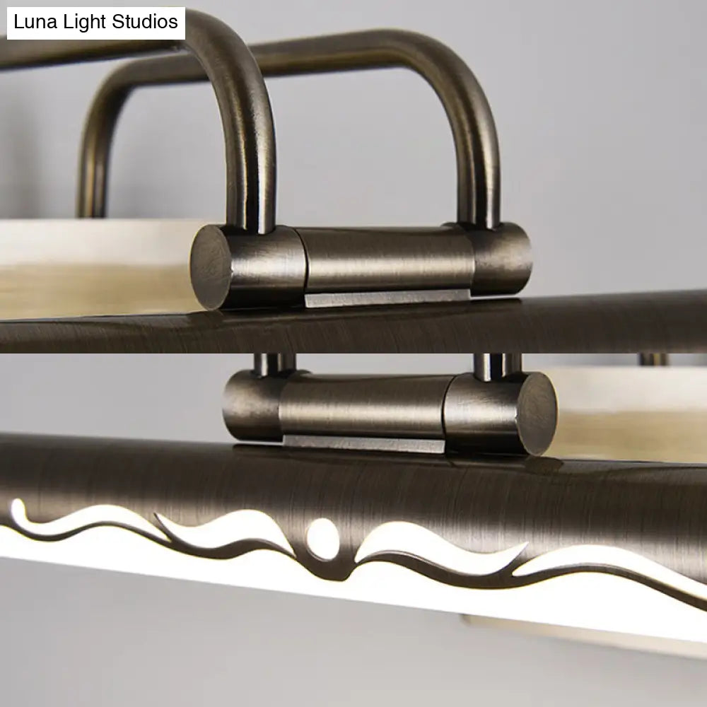 Led Linear Vanity Sconce In Classic Bronze/Brass Wall Mounted Lamp White/Warm Lighting Sizes: