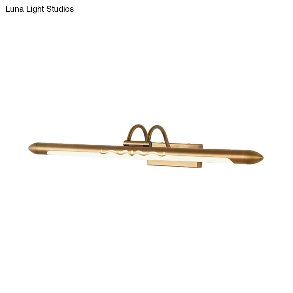 Led Linear Vanity Sconce In Classic Bronze/Brass Wall Mounted Lamp White/Warm Lighting Sizes: