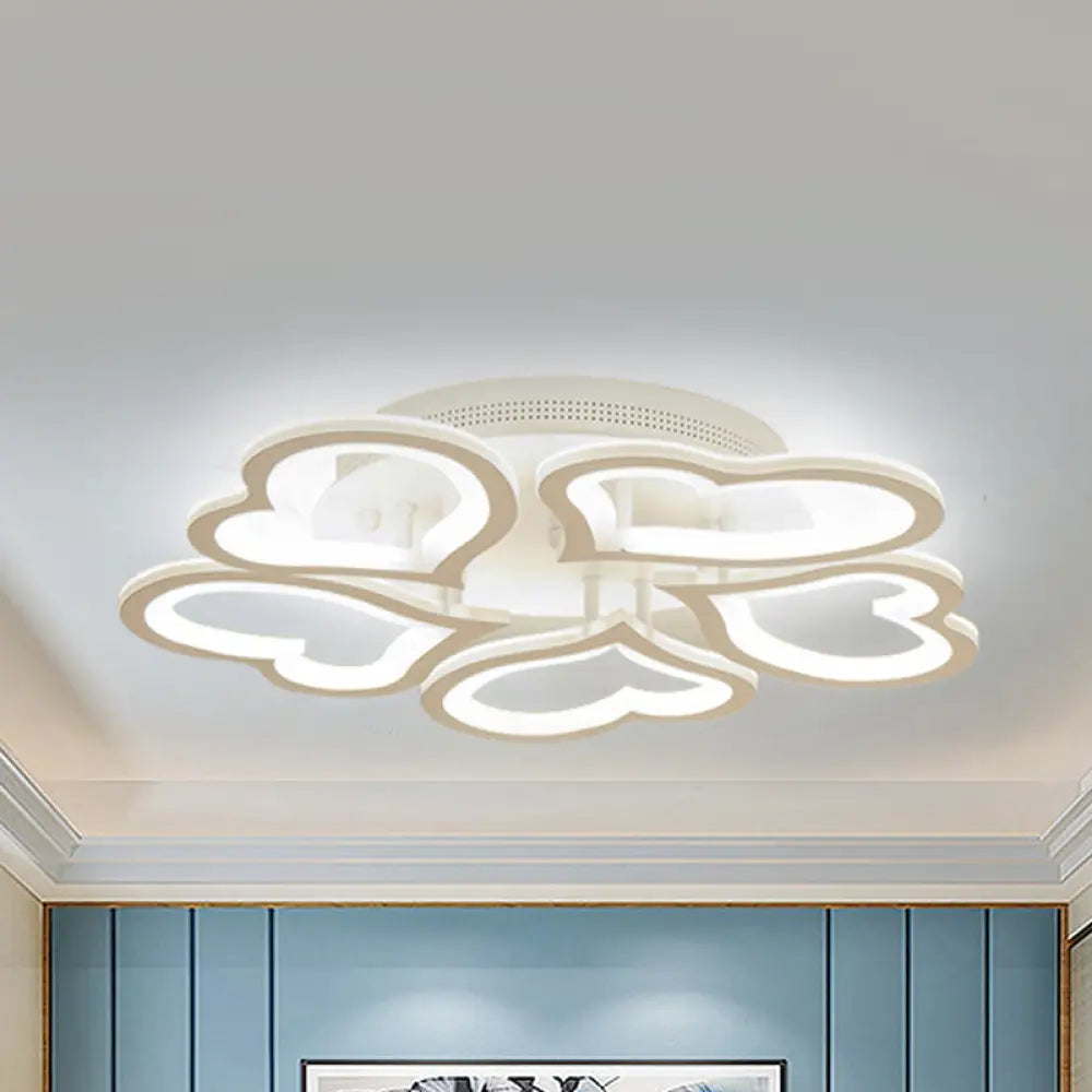 Led Loving - Heart Acrylic Ceiling Mount Light - Contemporary White Lamp For Game Room 5 /