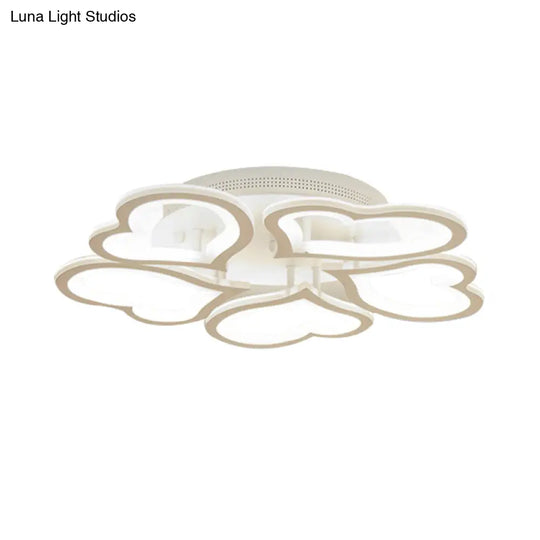 Led Loving - Heart Acrylic Ceiling Mount Light - Contemporary White Lamp For Game Room