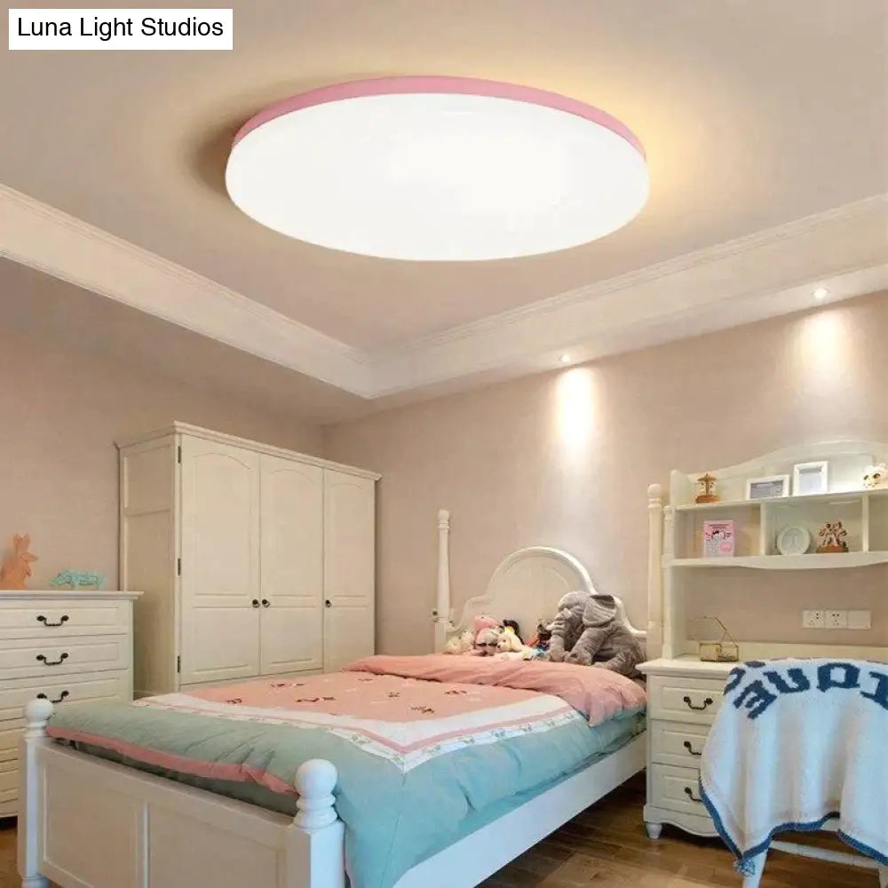 Led Macaron Ceiling Light Lamp Modern Panel Fixture Bedroom Children Remote Living Room Hall Surface