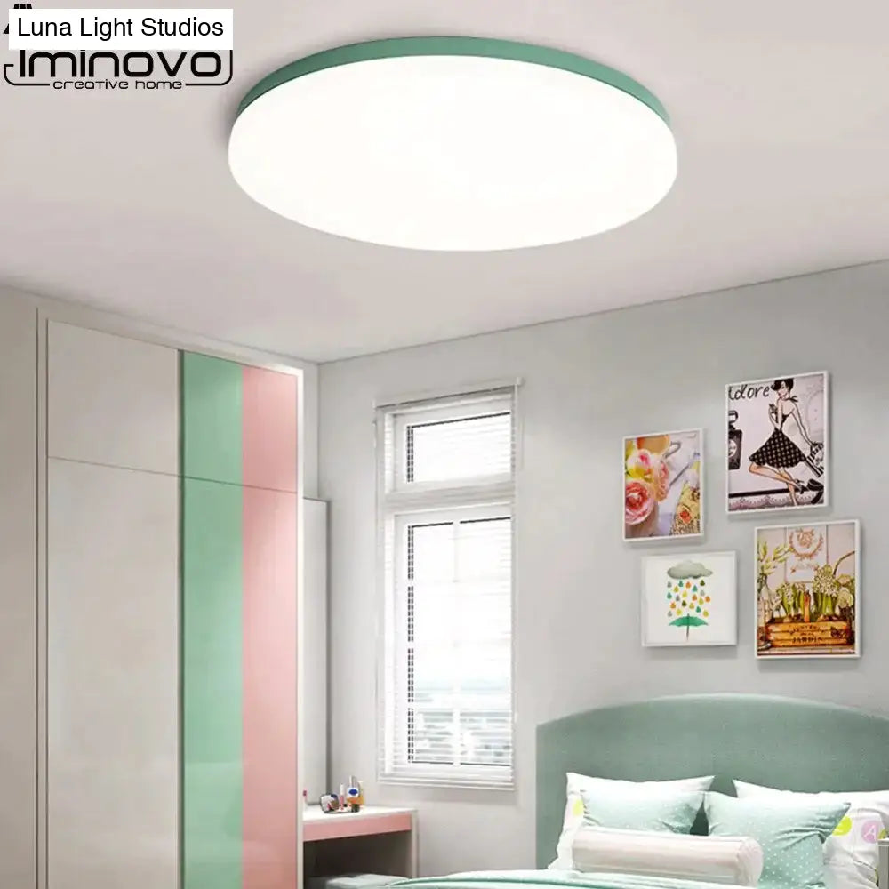 Led Macaron Ceiling Light Lamp Modern Panel Fixture Bedroom Children Remote Living Room Hall Surface